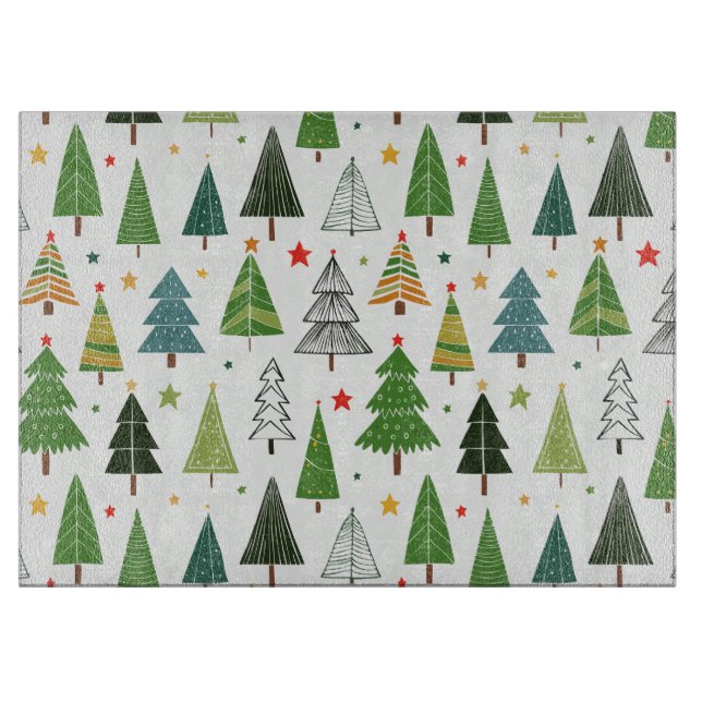 Retro Trees Cutting Board (Front)