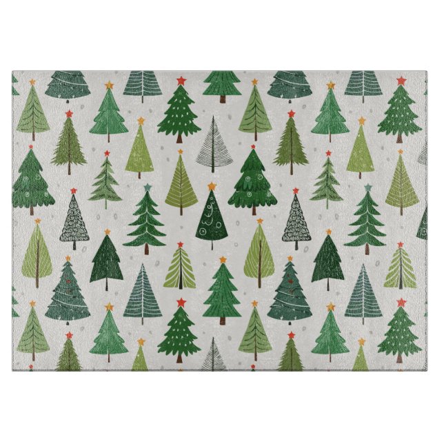 Retro Trees Cutting Board (Front)