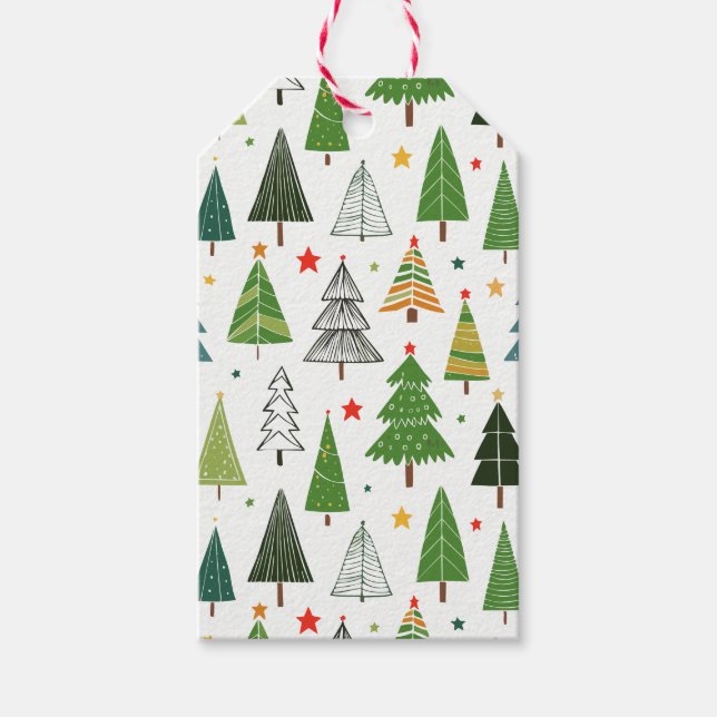 Retro Trees Gift Tags (Front)