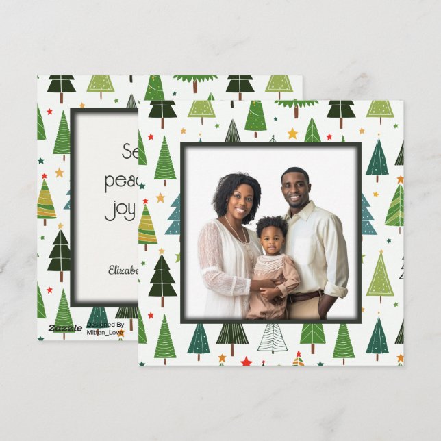 Retro Trees Holiday Card (Front/Back)