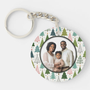 Retro Trees Key Ring