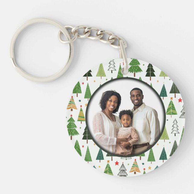 Retro Trees Key Ring (Front)