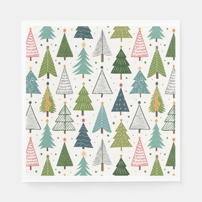 Retro Trees Napkin (Front)