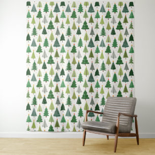 Retro Trees Photo Backdrop Tapestry