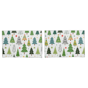 Retro Trees Pillowcase