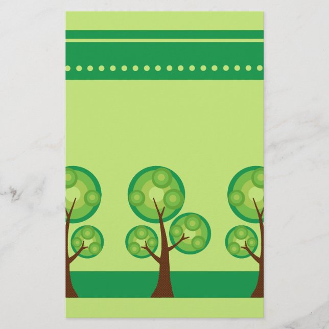 Retro Trees Scrapbook Paper (Front)