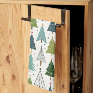 Retro Trees Tea Towel