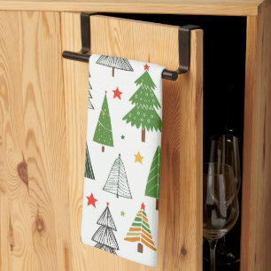 Retro Trees Tea Towel