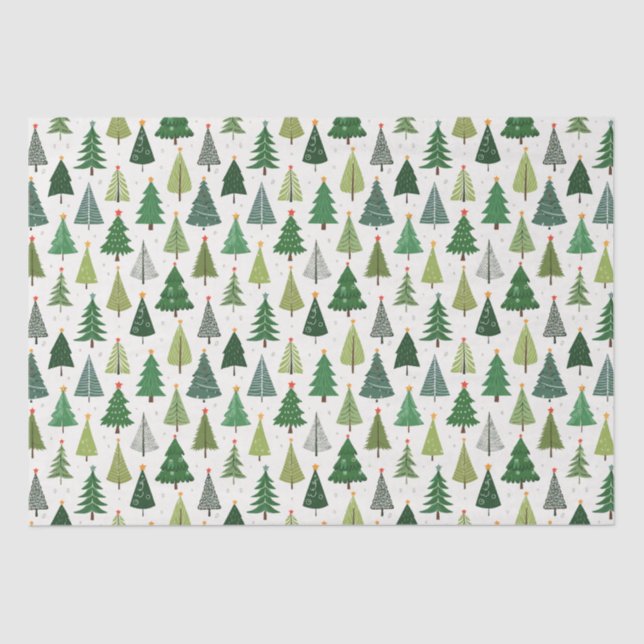 Retro Trees Tissue Paper (Front)