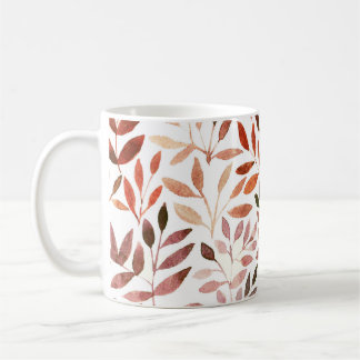 Retro trees, watercolor seamless pattern. coffee mug