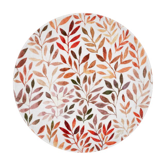 Retro trees, watercolor seamless pattern. cutting board (Front)