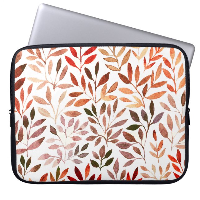Retro trees, watercolor seamless pattern. laptop sleeve (Front)