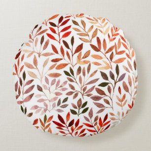 Retro trees, watercolor seamless pattern. round cushion