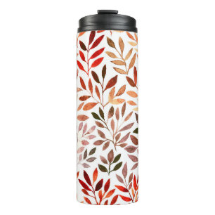 Retro trees, watercolor seamless pattern. thermal tumbler