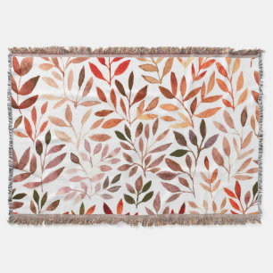 Retro trees, watercolor seamless pattern. throw blanket