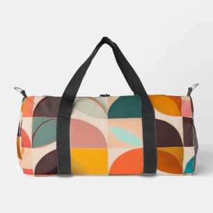 Retro Trendy Abstract Squares Collection Duffle Bag