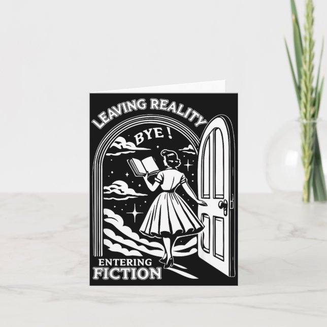 Retro Trendy Bookish Book Lover Reading Quotes Lea Card (Front)