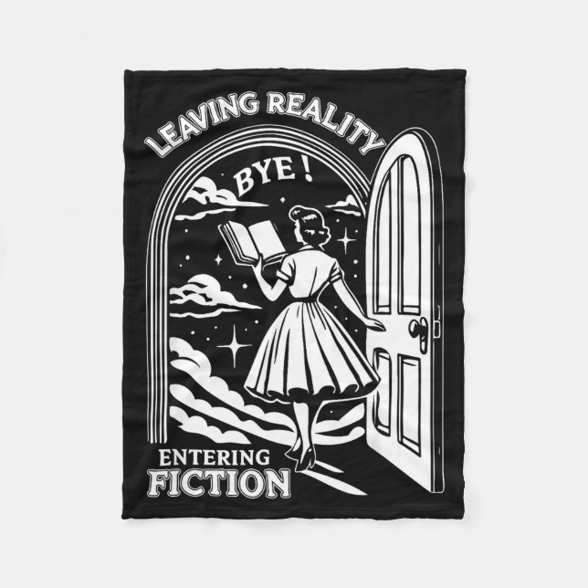 Retro Trendy Bookish Book Lover Reading Quotes Lea Fleece Blanket (Front)