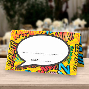 Retro Trendy Comic Book Pop Art Place Card