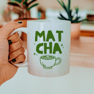 Retro Trendy Green Matcha Lover Doodle Coffee Mug