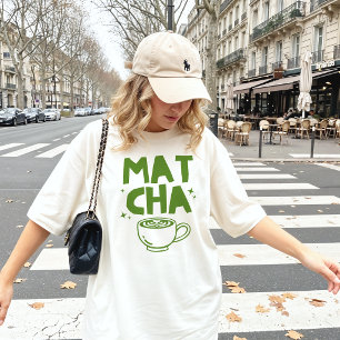 Retro Trendy Green Matcha Lover Doodle T-Shirt