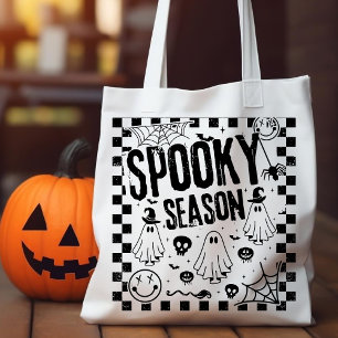 Retro Trendy Halloween Trick Or Treat Ghost Tote Bag