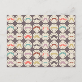 Retro Trendy Handlebar Moustache Postcard