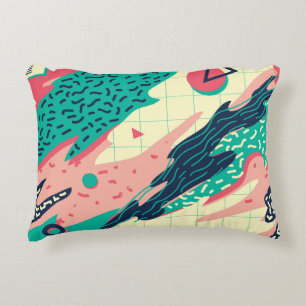 Retro Trendy Memphis Geometric Wallpaper Decorative Cushion