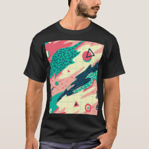 Retro Trendy Memphis Geometric Wallpaper T-Shirt