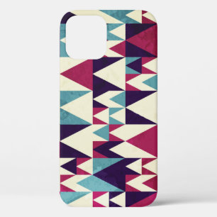 Retro Triangle Geometric Seamless Pattern iPhone 12 Case