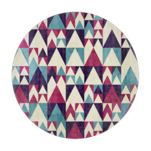 Retro Triangle Geometric Seamless Pattern Cutting Board