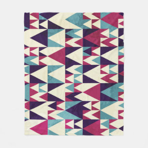 Retro Triangle Geometric Seamless Pattern Fleece Blanket