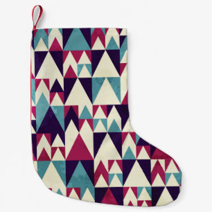 Retro Triangle Geometric Seamless Pattern Small Christmas Stocking