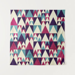 Retro Triangle Geometric Seamless Pattern Tapestry