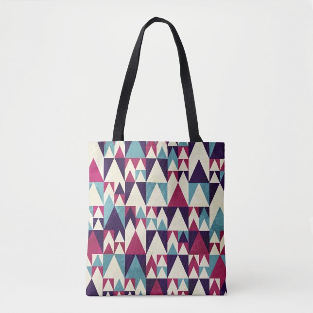 Retro Triangle Geometric Seamless Pattern Tote Bag (Front)
