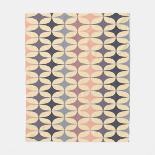 Retro Triangles Abstract Geometric Pattern Fleece Blanket