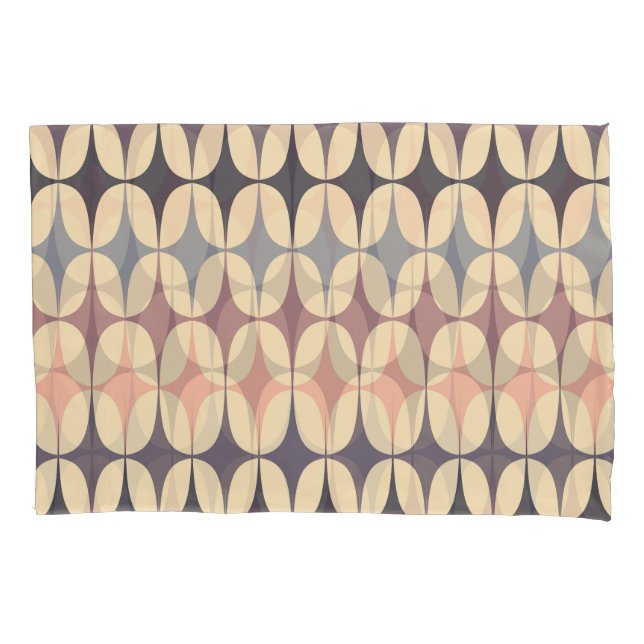 Retro Triangles Abstract Geometric Pattern Pillowcase (Front)