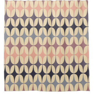 Retro Triangles Abstract Geometric Pattern Shower Curtain
