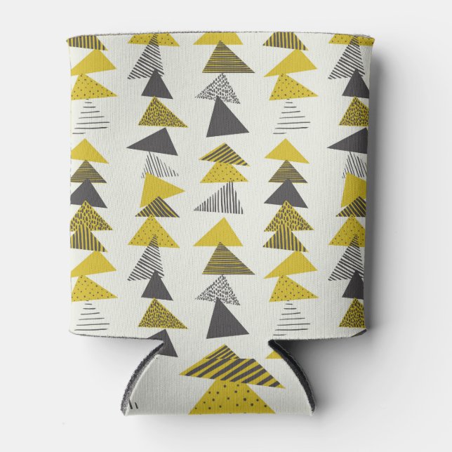 Retro Triangles: Varied Seamless Pattern. Can Cooler (Front)