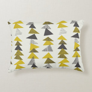 Retro Triangles: Varied Seamless Pattern. Decorative Cushion