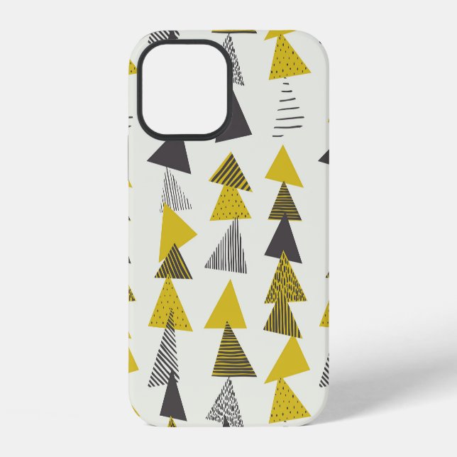 Retro Triangles: Varied Seamless Pattern. iPhone Case (Back)