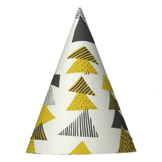 Retro Triangles: Varied Seamless Pattern. Party Hat (Front)