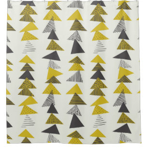 Retro Triangles: Varied Seamless Pattern. Shower Curtain