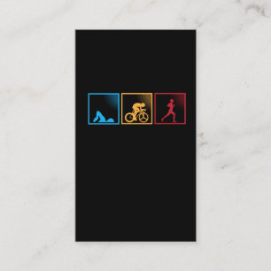 Retro Triathlon Swimming Cycling Running Athlete Business Card