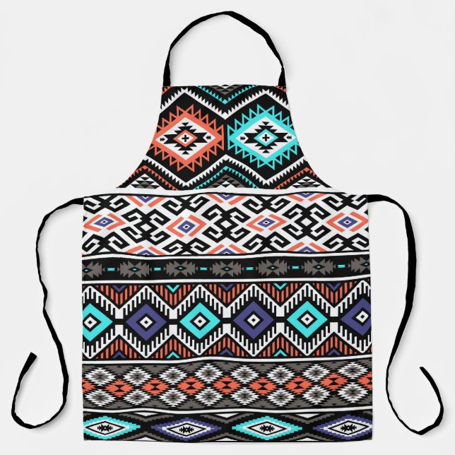 Retro Tribal Navajo: Geometric Seamless. Apron (Front)