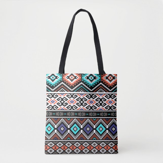 Retro Tribal Navajo: Geometric Seamless. Tote Bag (Front)