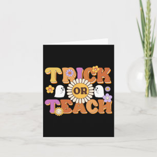 Retro Trick Or Teach Ghost Teacher Halloween Costu Card