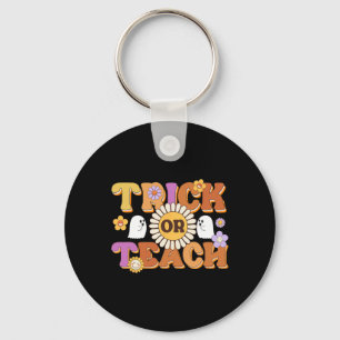 Retro Trick Or Teach Ghost Teacher Halloween Costu Key Ring