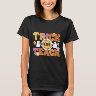 Retro Trick Or Teach Ghost Teacher Halloween Costu T-Shirt