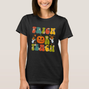 Retro Trick Or Teach Ghost Teacher Halloween Costu T-Shirt